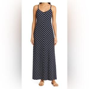 Alythea Dress blue and white maxi